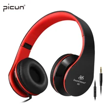 Picun I60 Wired Foldable Headphones with Microphone Bass HIFI Gaming Headset for PC Android phone Xiaomi