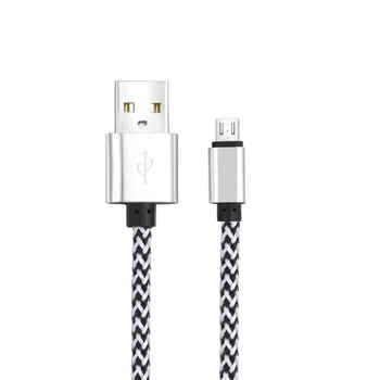 

2000pcs V8 metal aluminum head Hemp rope bold headphone cables MICRO - USB cable woven wire for iphone 5 6 7 8 for Samsung HTC