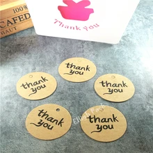 40 мм 100 шт спасибо круглая Крафтовая Упаковка Этикетка для подарка пирог печенье крафт-тег Papel из картона на заказ Mariage Свадьба