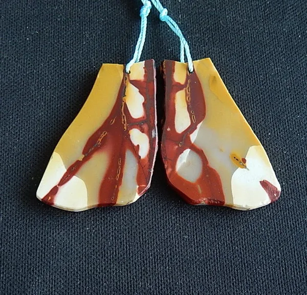 

New Natural stone Nugget Mookaite Jasper Fashion Earring Bead,Design Woman Earring,43x25x3mm,12.02g