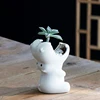White Ceramic Hippo Planter Decorative Flower Pot Multifunctional Container Holder Animal Figurines Home Garden Decor ► Photo 1/6