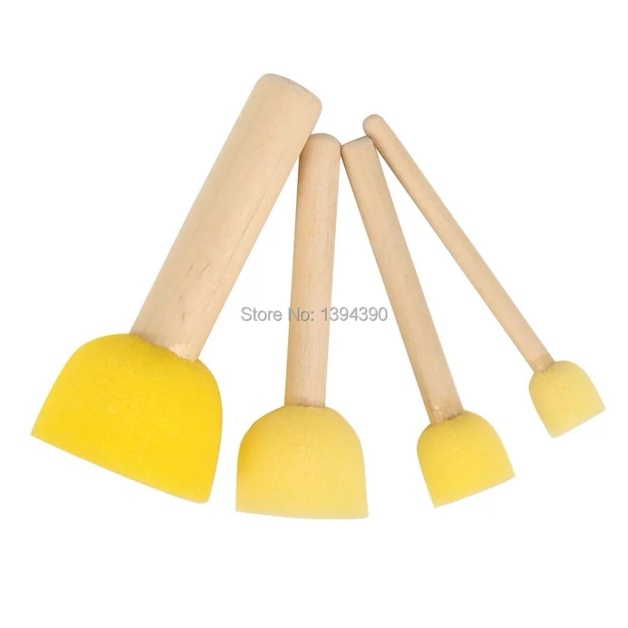 Kids diy art sponge brush round head foam paint brush 4sizes/set, 5