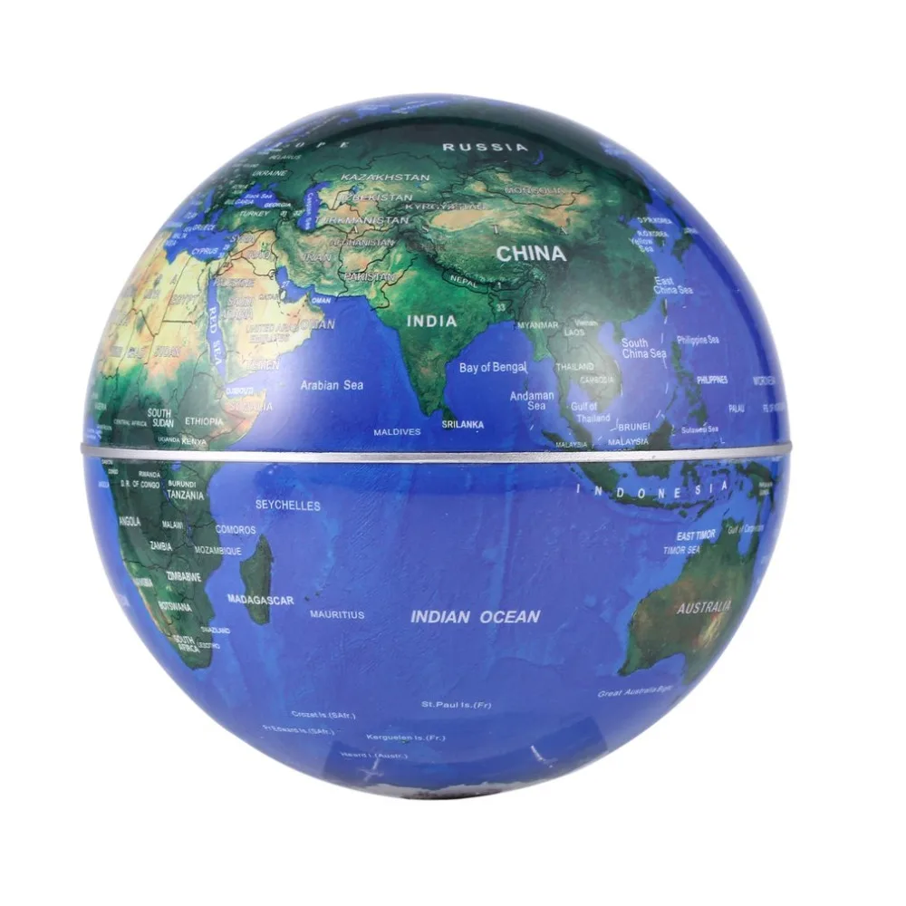 Novelty LED Floating Tellurion Round Magnetic Levitation Globe World Map with Led Light Us Plug Home Office Decor 3 Colors