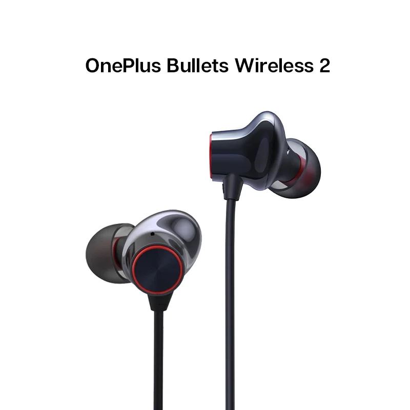 OnePlus Bullets беспроводные 2 Bluetooth наушники в ухо AptX Гибридный Магнитный контроль Google Assistant Быстрая зарядка для Oneplus 7 Pro - Цвет: Black