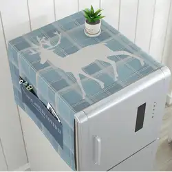 Холодильник крышка Ткань стиральная машина печать обложек толстый хлопок и лен Геометрическая мультфильм накидка для защиты от пыли