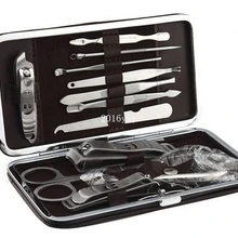 Набор для ухода за ногтями педикюрные ножницы пинцет для ушей утилита набор маникюрных инструментов из нержавеющей стали 1*12 в 1 Набор инструментов для маникюра/педикюра