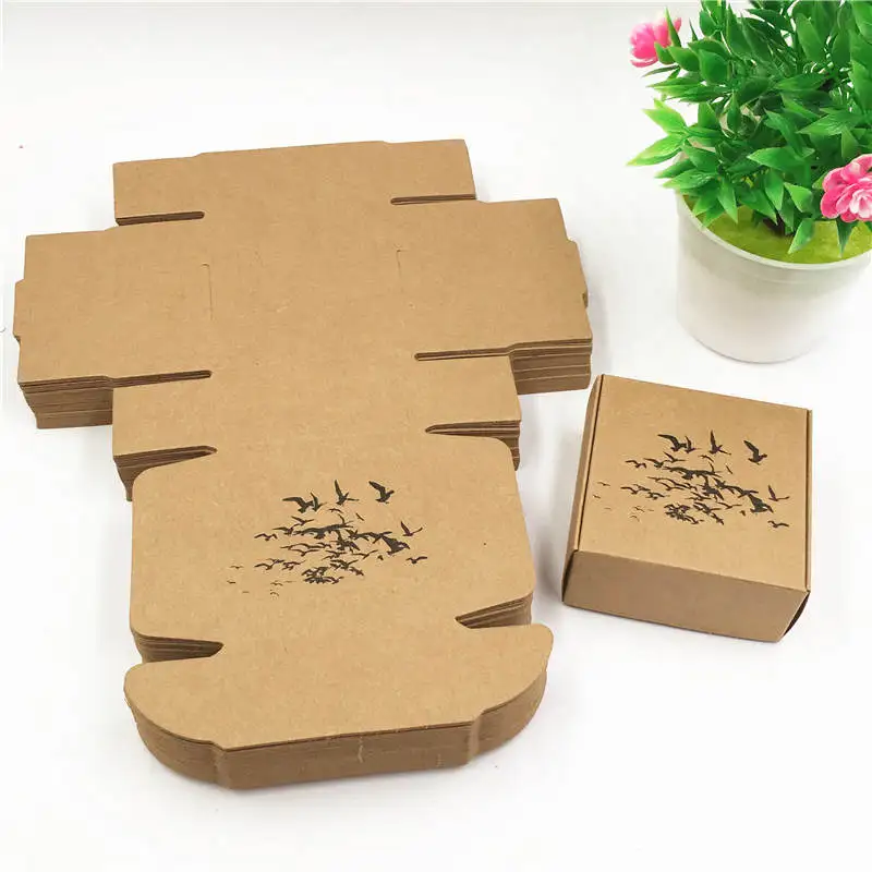 12 шт./лот 6.5X6.5X3cm растения специально для Вас шаблон крафт-бумаги коробки мыла