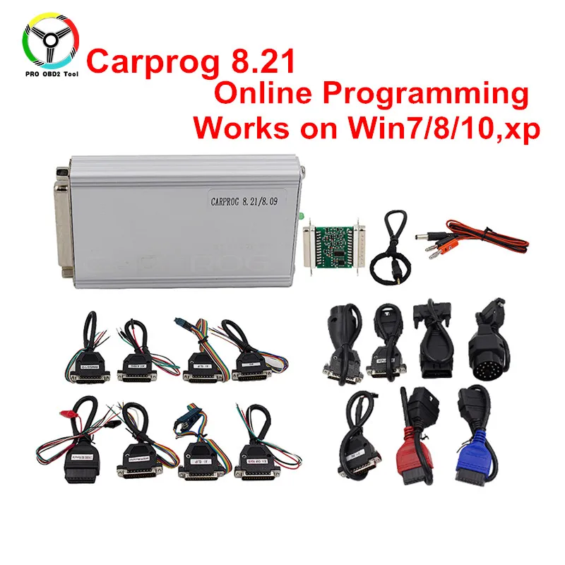 

DHL Ship Online Version Carprog V8.21 Car Prog Firmware 8.21 Perfect Online Version Auto Repair Tool Full Set With 21 Adapters