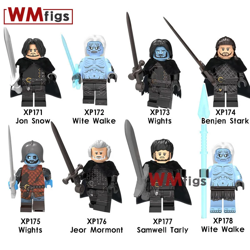 

Game of Thrones 8 White Walker Jon Snow Benjen Stark Samwell Tarly Jepr Mormont Building Blocks Toy for Children Gift