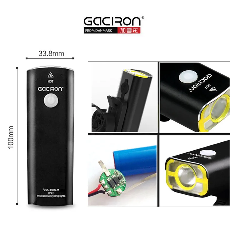 GACIRON V9C Bike light Bicycle LED light XPG-2 Front Lamp USB Rechargeable Biking bisiklet aksesuar