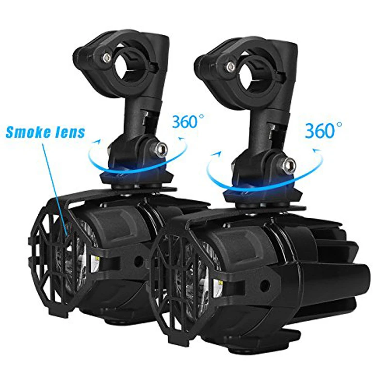  FADUIES Motorcycle LED Fog Light Safety Driving Lamp with Auxiliary Lamp Accessories Guards & Wirin - 32852587628
