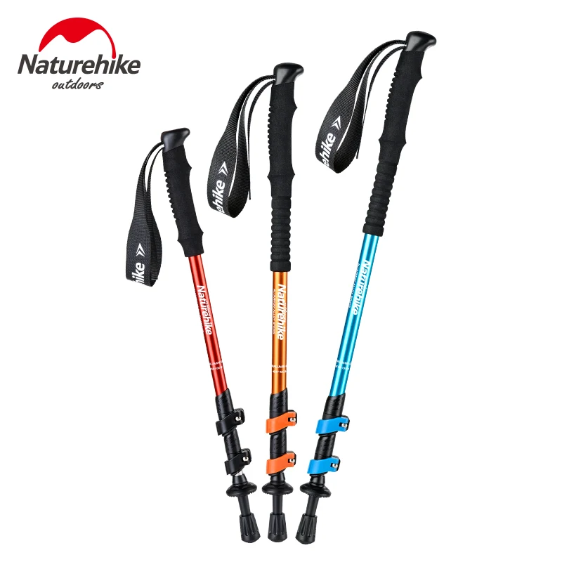 NatureHike ultraligero mango de espuma EVA 3 sección ajustable aleación de aluminio bastones senderismo Trekking Camping equipo NatureHike ultraligero mango de espuma EVA 3 sección ajustable aleación de aluminio bastones senderismo Trekking Camping equipo