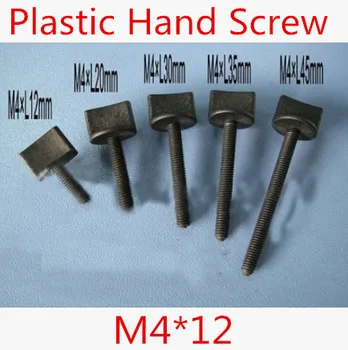 

20pcs/lot M4*12 Plastic hand tighten screw, plastic adjust hand screw
