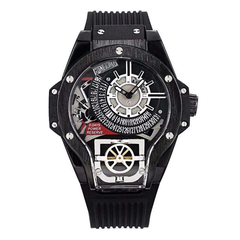 

Gornergrat Indianapolis Speedway skeleton Explosion models casual personality men's watch silicone belt quartz watch