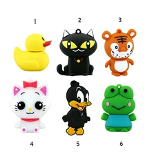 mini pen drive cartoon frog duck gift pen drive 8gb 16gb 32gb 64gb keychain cartoon tiger