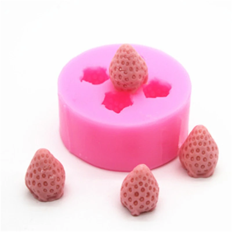 Silicone Mold 3D Fruit Strawberry Shape Fudge DIY Chocolate Decoration Stencil Sugarcraft Ice Cube Baking Tool KK194 | Дом и сад