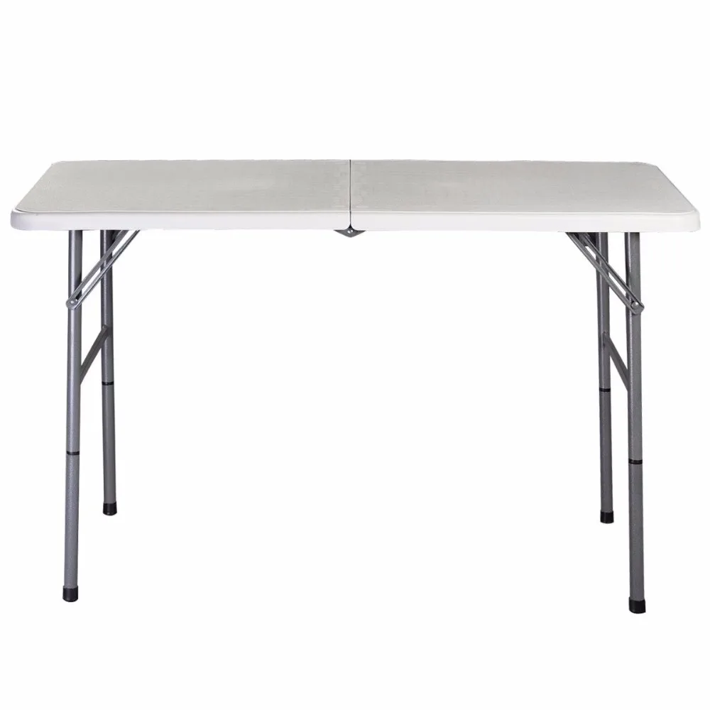 Giantex Folding Table Portable Picnic Party Dining Camp Tables White Modern Desk Utility Office Computer Desk OP2968