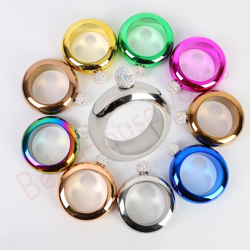 

Flask Bracelet 3.5oz Hip Flask Stainless Steel Bangle Metal Flask Bottle Whiskey Heupfles