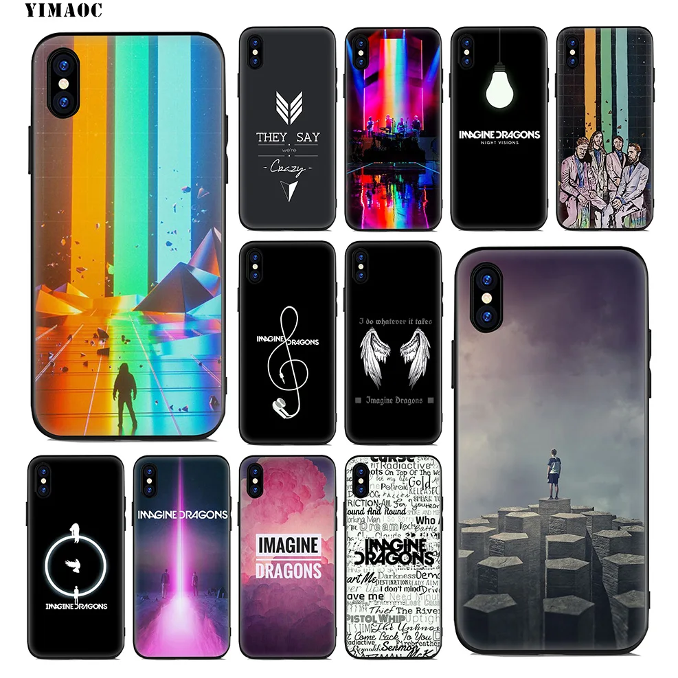 YIMAOC нарисованные драконы Rock Мягкий силиконовый чехол для iPhone 11 Pro Xr Xs Max X или 10 8 7 6