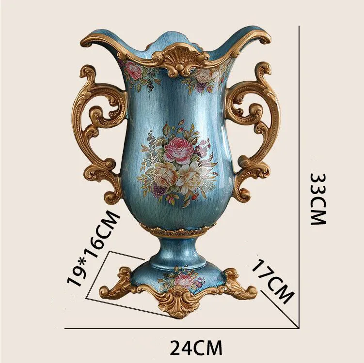 Europeu retro luxo vaso estatuetas decoração casa