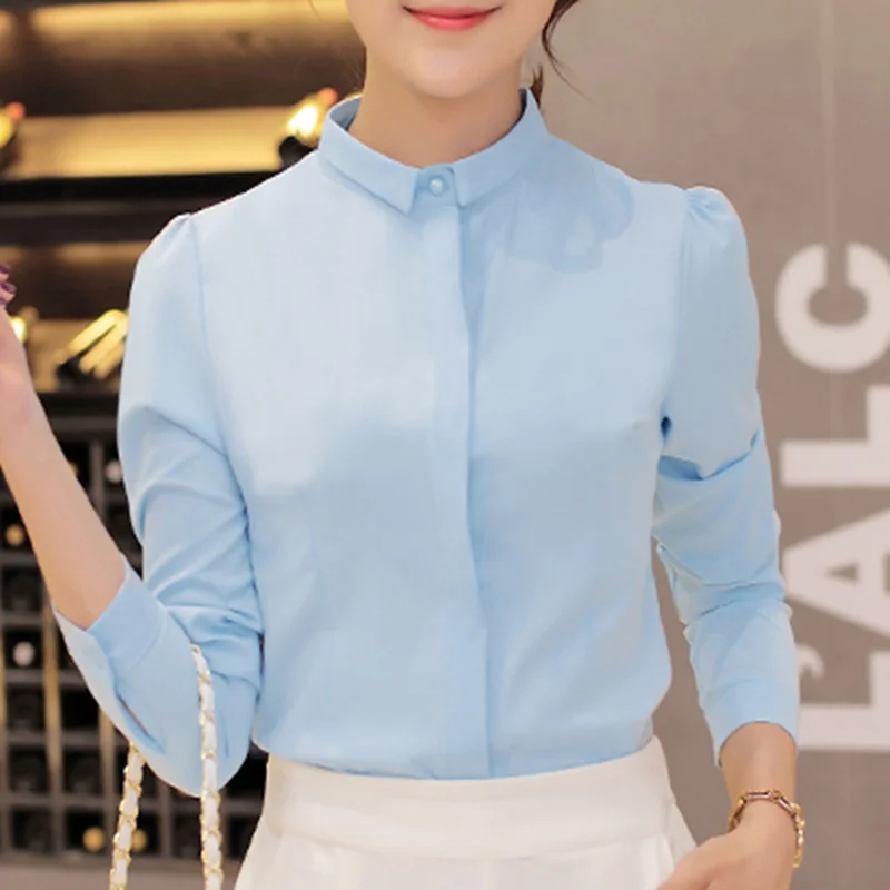 

Women Shirts Chiffon Blouse Women Elegant Office Lady Shirts Plus Size Tops Woman Long Sleeve Shirts Blouses Ladies Tops Blouses