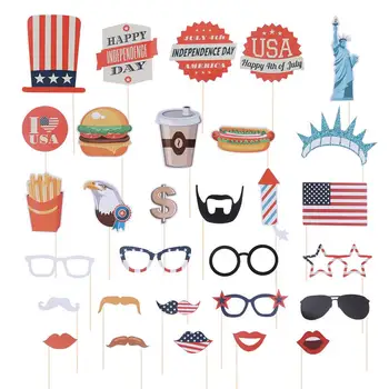 

Photo Booth Props Useful America Independence Day Party Decorating Favors Photography Props Selfie Props for Home Banquet Party