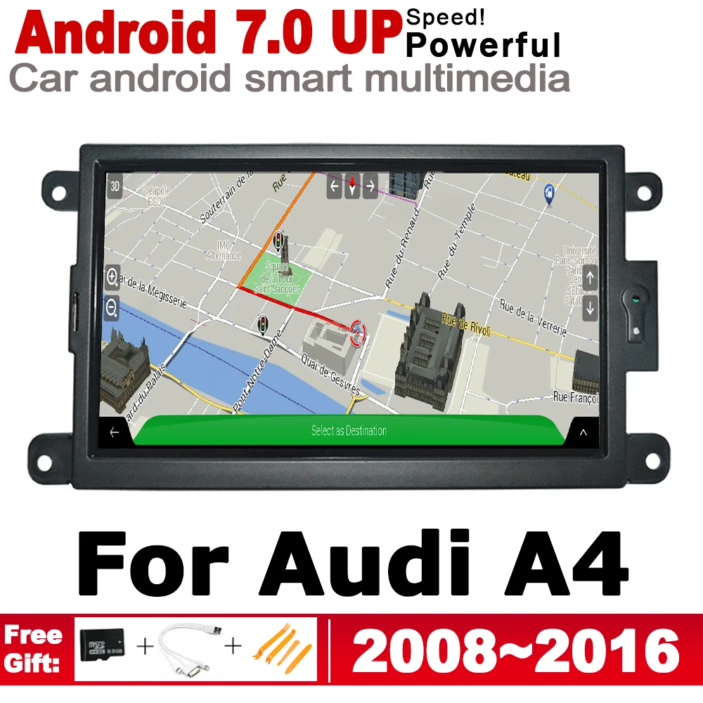 

IPS Android 2 DIN Car DVD GPS For Audi A4 8K 2008~2016 MMI Navigation multimedia player Stereo radio WiFi system