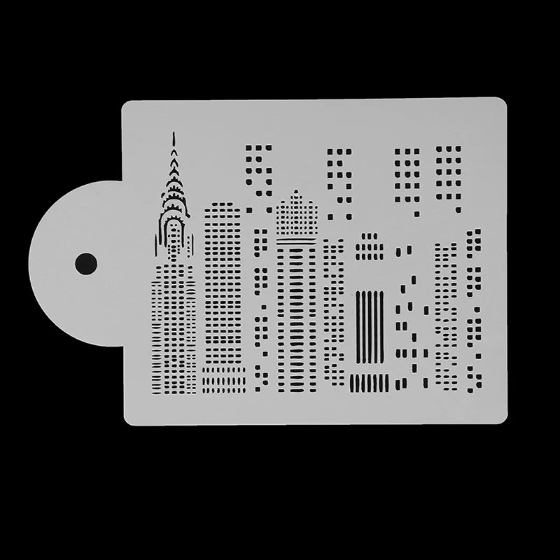 

Plastic High Buildings Cake Stencil Airbrush Painting Art Mold Cookies Fondant Molds DIY Cake Mousse Brim Decorating Tool