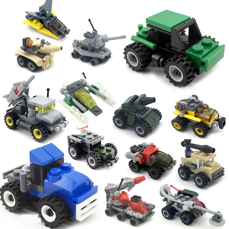 

Promotion Building Block Bricks toys Car airplane tank child DIY mini Educational Building Blocks Toys Compatible LegoINGs City