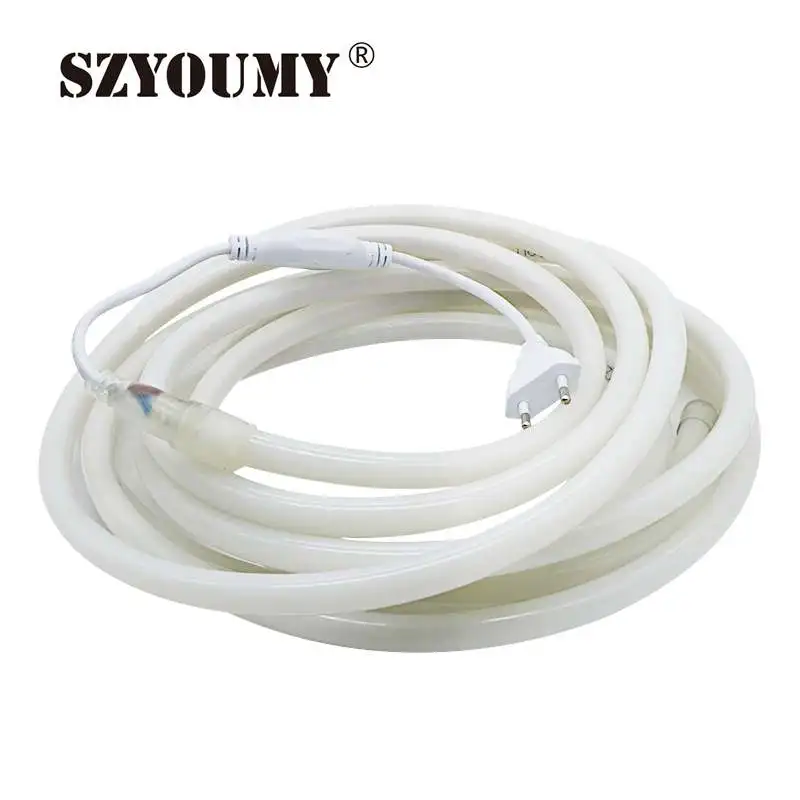 buy SZYOUMY 360 Degree Round LED Neon Strip 220V 240V Flexible Neon Light Waterproof 120leds m Round Two Wire Outdoor Light
