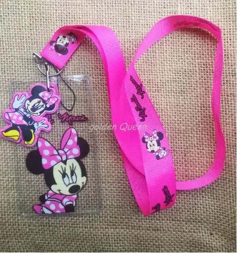 

Lot 1Pcs cartoon Minnie High Quality Lovely Cute Lanyard ID Badge Holder Key Neck Strap kids gifts