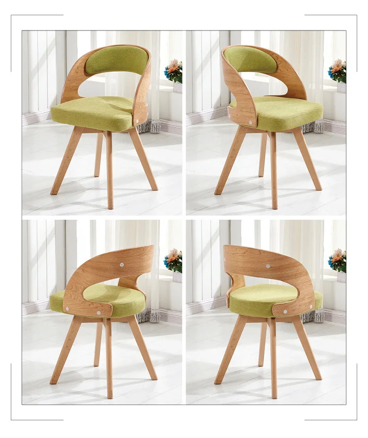 Современная ткань; Массивная древесина вращающийся обеденный стул для отдыха Кофейня ресторан для дома, учебы, спальни, офисное собрание