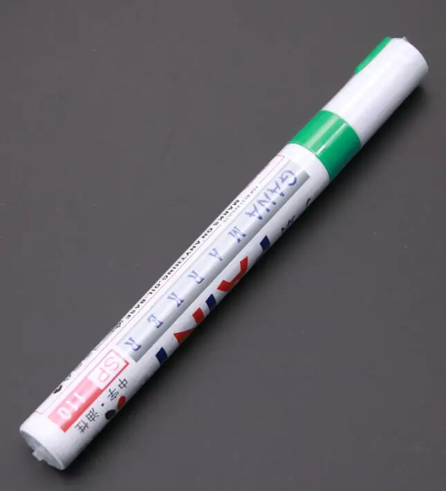 12 цветов Универсальный водонепроницаемый краска Перманентный знак ручка шины автомобиля протектора Ручка - Цвет: green F