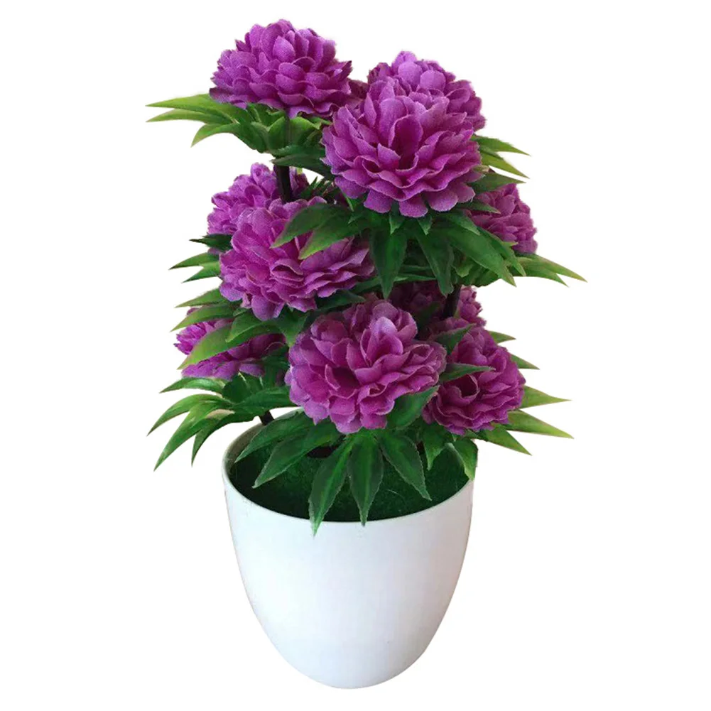 1 шт. искусственная Хризантема бонсай Горшечное растение пейзаж домашний Цветочный декор поставка - Цвет: Purple