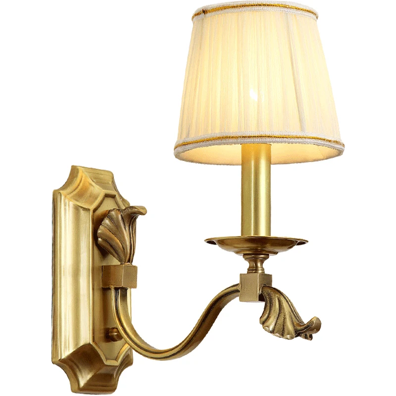

Toolery American Style Copper LED Wall Light Bedroom Bedside Lamp Indoor Gold wall lamp for Living Room Hotel home decoration