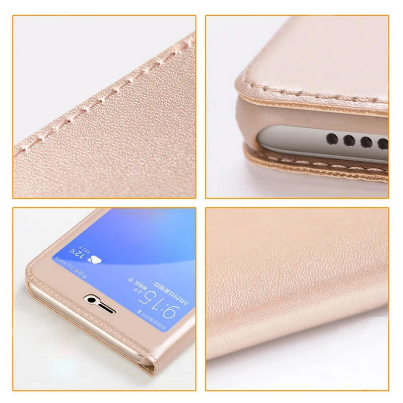 Uftemr Coque для huawei Y9 2018 Чехол книжка с окошком кожаный чехол Магнитный Y 9 Enjoy 8 Plus 5