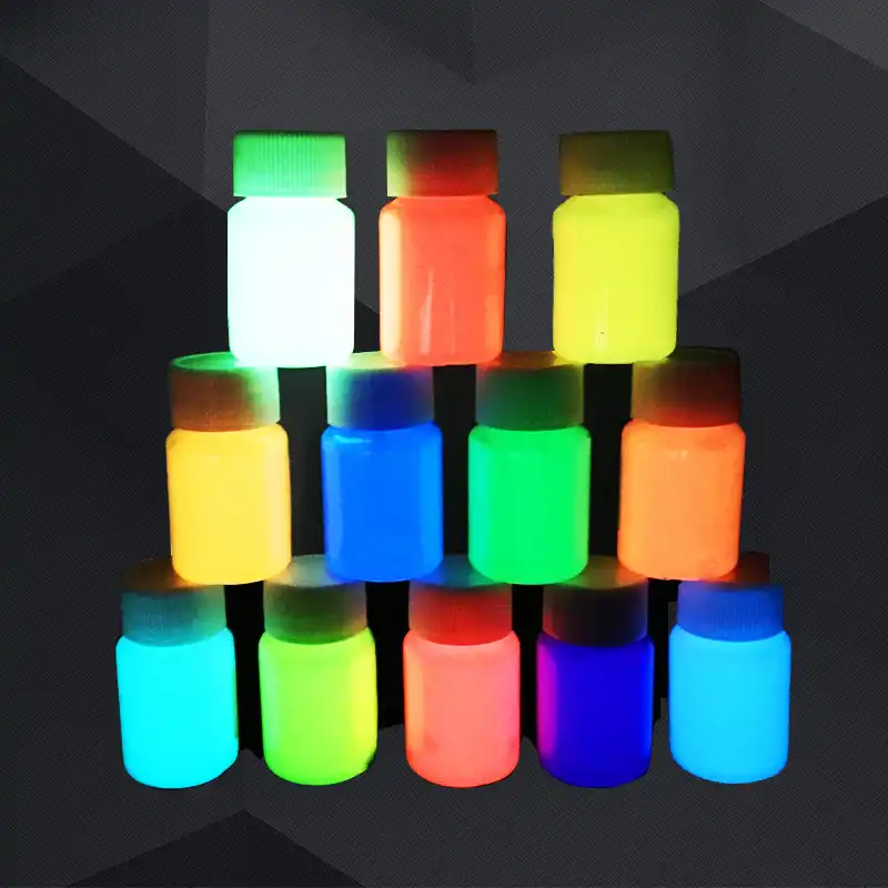 13 ألوان الاكريليك الطلاء يتوهج في الظلام الذهب متوهجة الطلاء مضيئة الصباغ الفلورسنت مسحوق الطلاء ل مسمار الفن لوازم دهانات الأكريليك Aliexpress