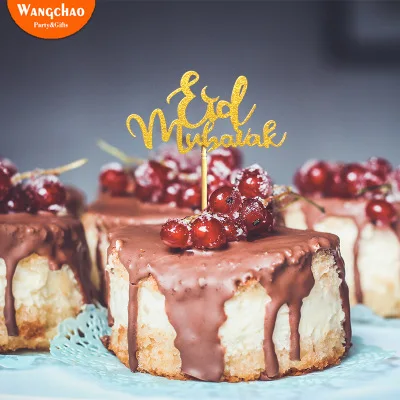 10pcs/set Eid Mubarak Cupcake Topper Ramadan Mubarak Cake Decoration Dessert...