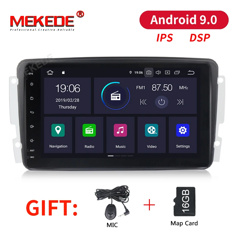 

MEKEDE Android 9.0 IPS DSP Car DVD Player For Mercedes Benz W209 W203 W463 Viano W639 Vito Wifi 3G GPS BT Radio Stereo audio