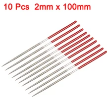 Uxcell mais novo 10 pçs/lote 150 grit 2mm haste 100mm comprimento redondo arquivo de agulha diamante com antiderrapante plástico mergulhado punho