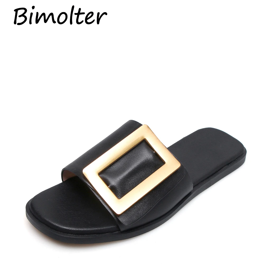 

Bimolter Women Sandals 2019 New Genuine Leather Summer Fashion Buckle Female Gladiator Sandals Comfortable Shoes Woman NC060