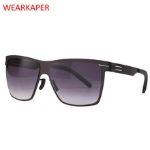 WEARKAPER, титановые большие негабаритные солнцезащитные очки без винтов, металлические солнцезащитные очки для мужчин и женщин, солнцезащитные очки для вождения, Oculos Gafas