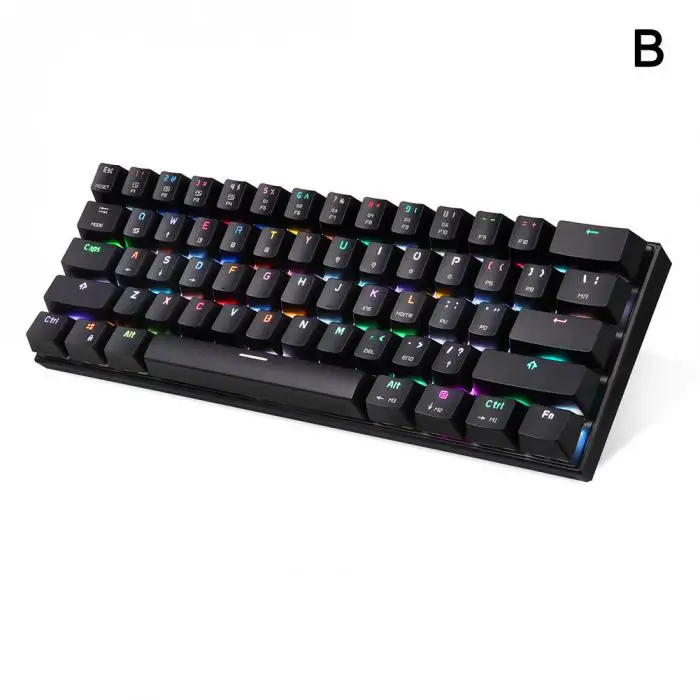 Проводная Механическая клавиатура Bluetooth с RGB подсветкой 61 клавиатура и клавиши для планшетного ноутбука NK-Shopping