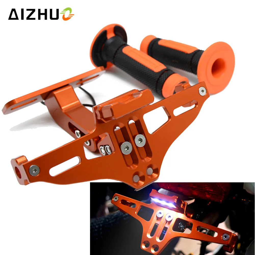 Motorcycle Rear License Plate Holder & Handle Bar Grips For KTM 990