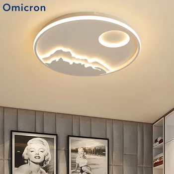 

Omicron Modern Round LED Ceiling Light Snow Mountain Sunrise Creative LampFor Bedroom Living Room Ceiling Light Lighting