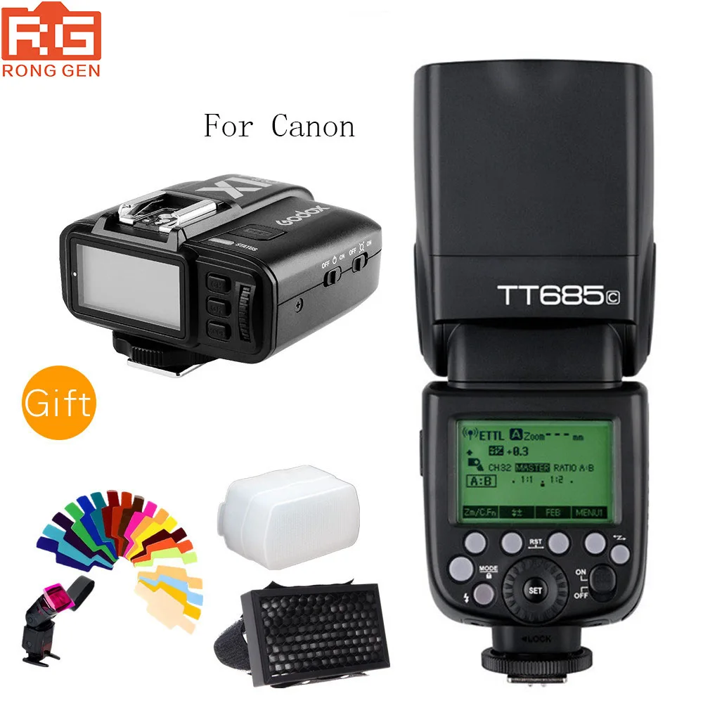 Беспроводной передатчик Godox TT685C TTL Flash + X1C 2 4G для Canon EOS 70D 60D 5D2 5D3 6D 7D 650D 700D