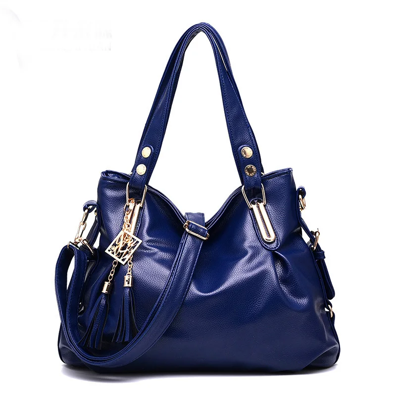 

Luxury Brand Large Leather Tote Bag 2018 Fashion Solid Color Women Shoulder bags Tassels Female Bag Handbag Bolsa Feminina
