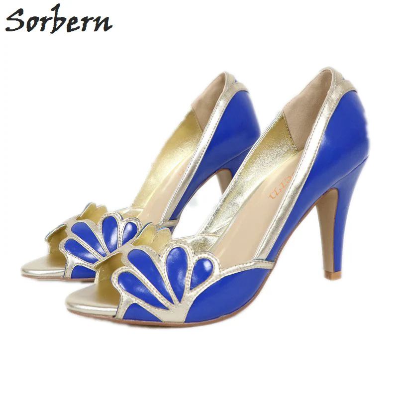 royal blue and gold heels