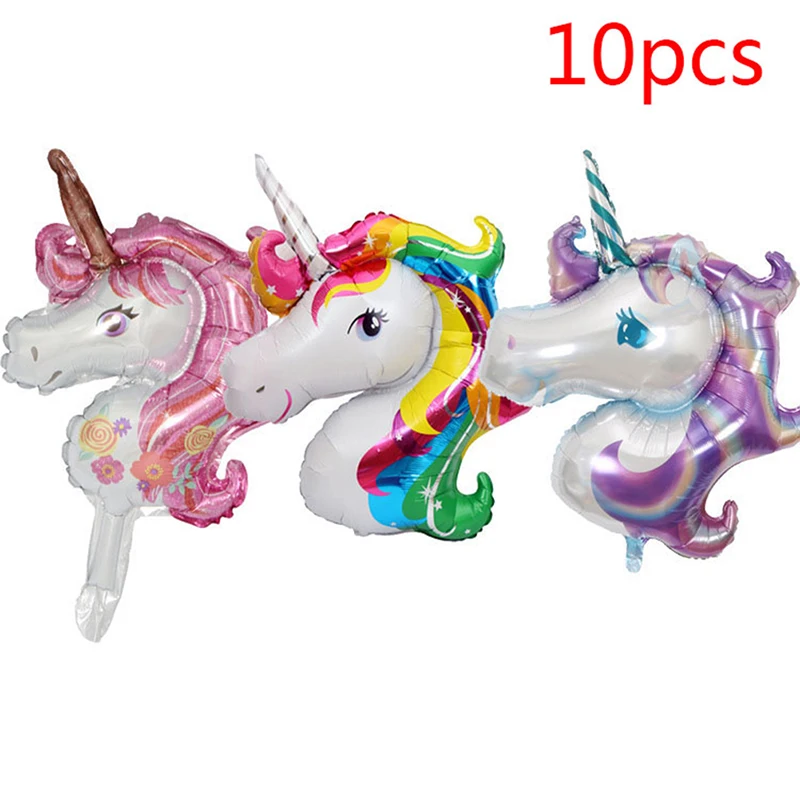 

10pcs/lot mini rainbow unicorn helium foil balloons cartoon animal balloon baby shower birthday party wedding Decortion globos