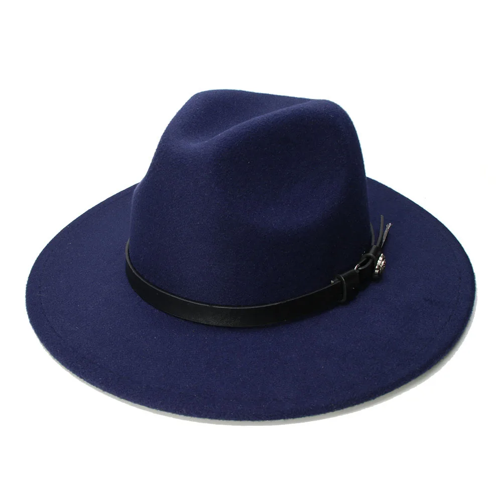 LUCKYLIANJI Ретро ребенок Винтаж шерсть широкополая шляпа Федора Панама Джаз Bowler шляпа черный кожаный ремешок(54 см/регулируется
